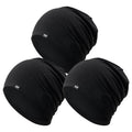 QINGLONGLIN 3Pcs Cooling Skull Cap for Men Women-Lightweight Breathable Beanie Hat, Thin Quick Dry Running Cap for Cycling