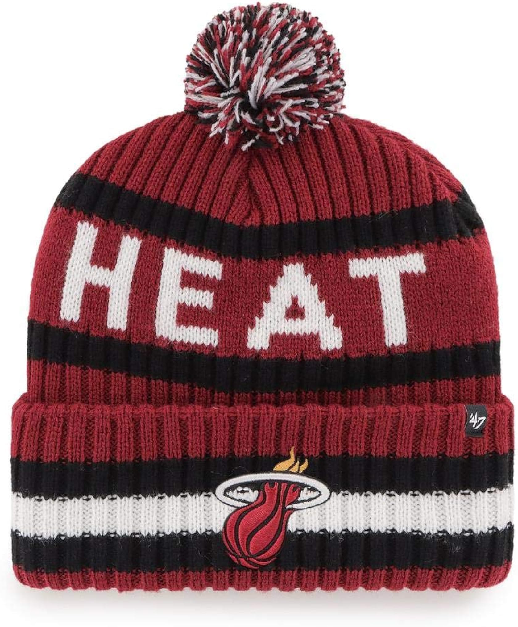 47 NHL Unisex-Adult Team Color Officially Licensed Primary Logo Bering Sport Knit Cuffed Pom Beanie Cold Weather Hat