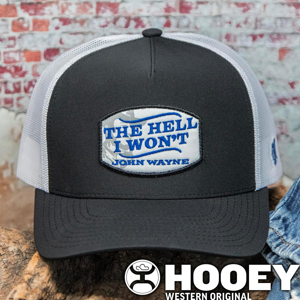 HOOEY John Wayne Trucker Hat - Adjustable Snapback, Breathable Mesh Baseball Cap