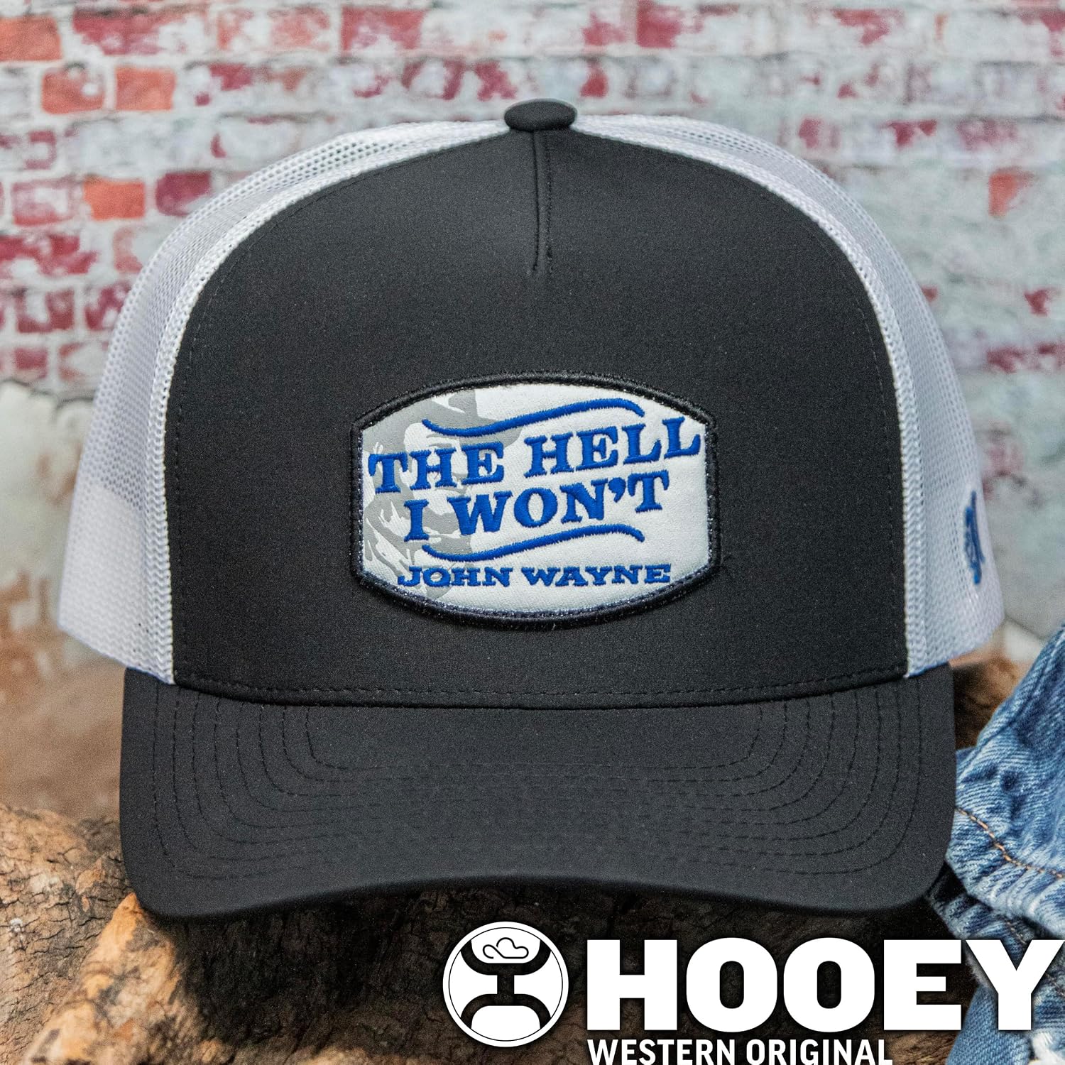 HOOEY John Wayne Trucker Hat - Adjustable Snapback, Breathable Mesh Baseball Cap