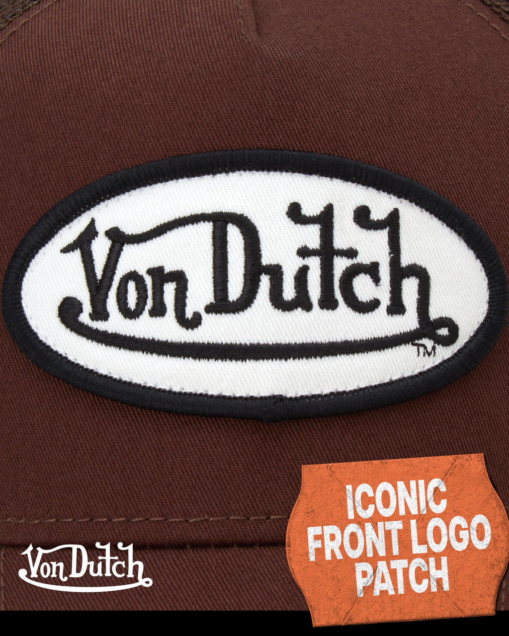 Von Dutch Unisex Trucker Hat - Curved Bill Mesh Back Retro Classic Colorblock Snapback Baseball Cap for Men and Women
