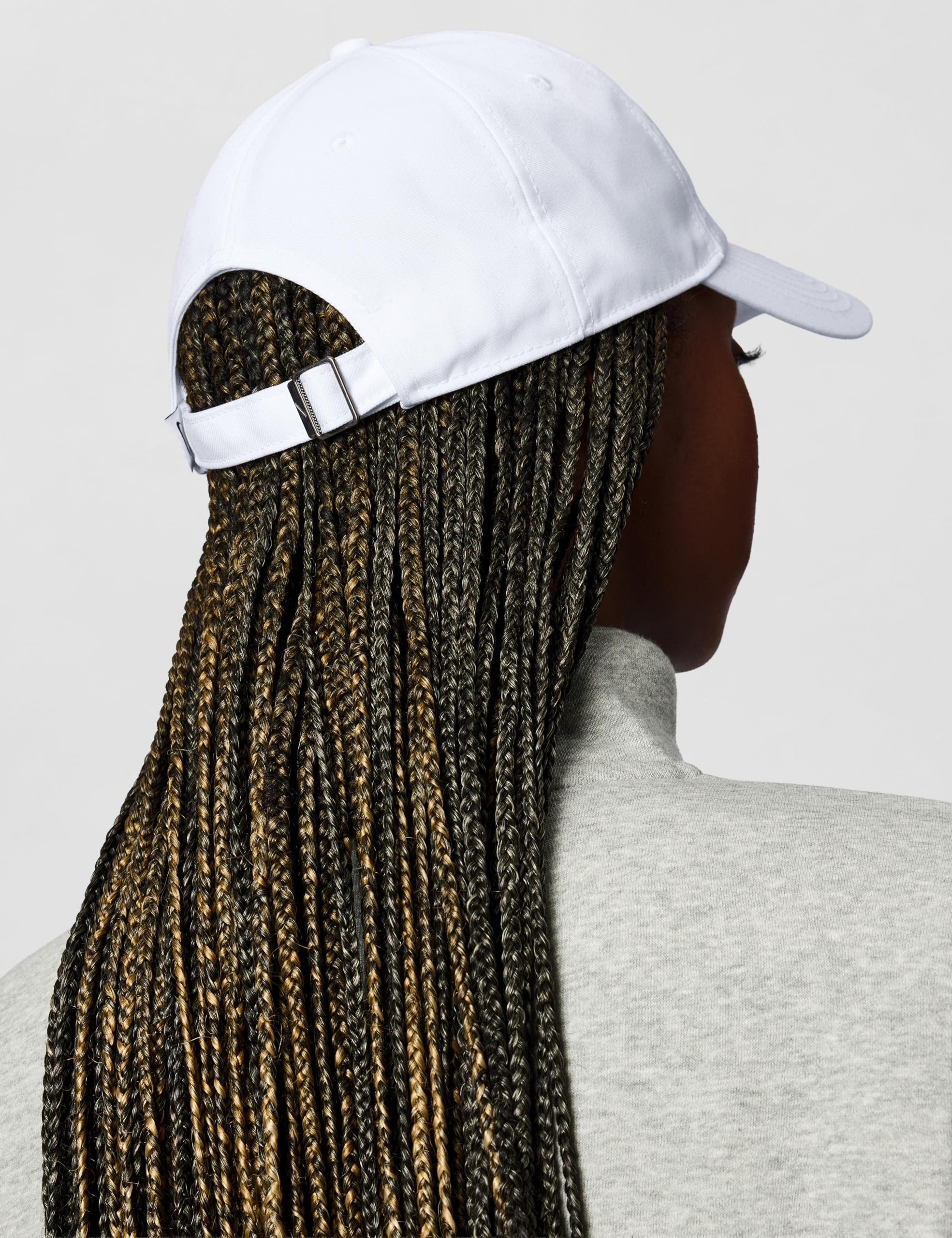 Nike Club Unstructured Swoosh Cap, White/White, Small/Medium