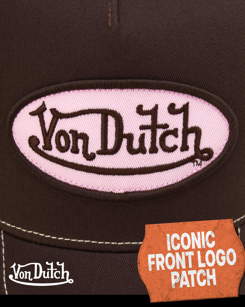 Von Dutch Unisex Trucker Hat - Curved Bill Mesh Back Retro Classic Colorblock Snapback Baseball Cap for Men and Women