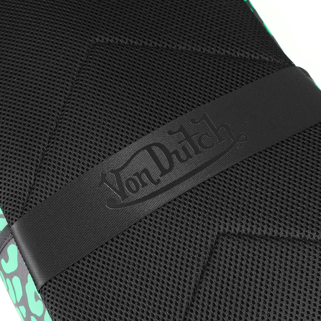Von Dutch Medium Backpack – Stylish Multi?Purpose Backpack with Front Zip Pocket, Adjustable Straps, and Durable Design (Green Cheetah)