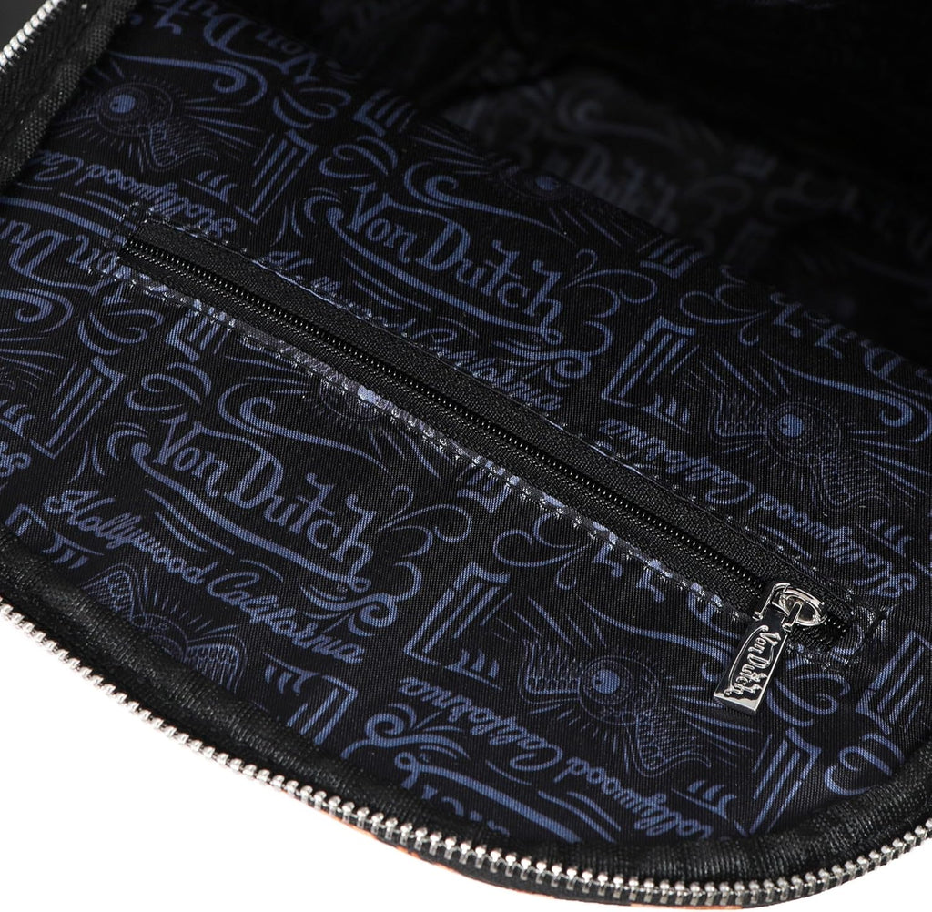 Von Dutch Large Backpack – Stylish Multi?Purpose Backpack with Front Zip Pocket, Adjustable Straps, and Durable Design (Cheetah Print)
