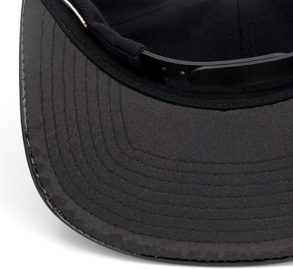 Mitchell & Ness Brooklyn Nets Snapback Hat - Black/Patent Leather/TPU Material - Basketball Cap for Men