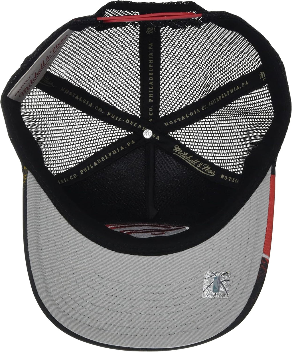 Mitchell & Ness Atlanta Hawks Hyper Trucker Mesh Snapback Adjustable Hat Cap - Black