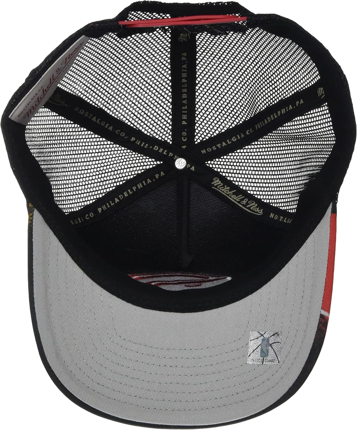 Mitchell & Ness Atlanta Hawks Hyper Trucker Mesh Snapback Adjustable Hat Cap - Black