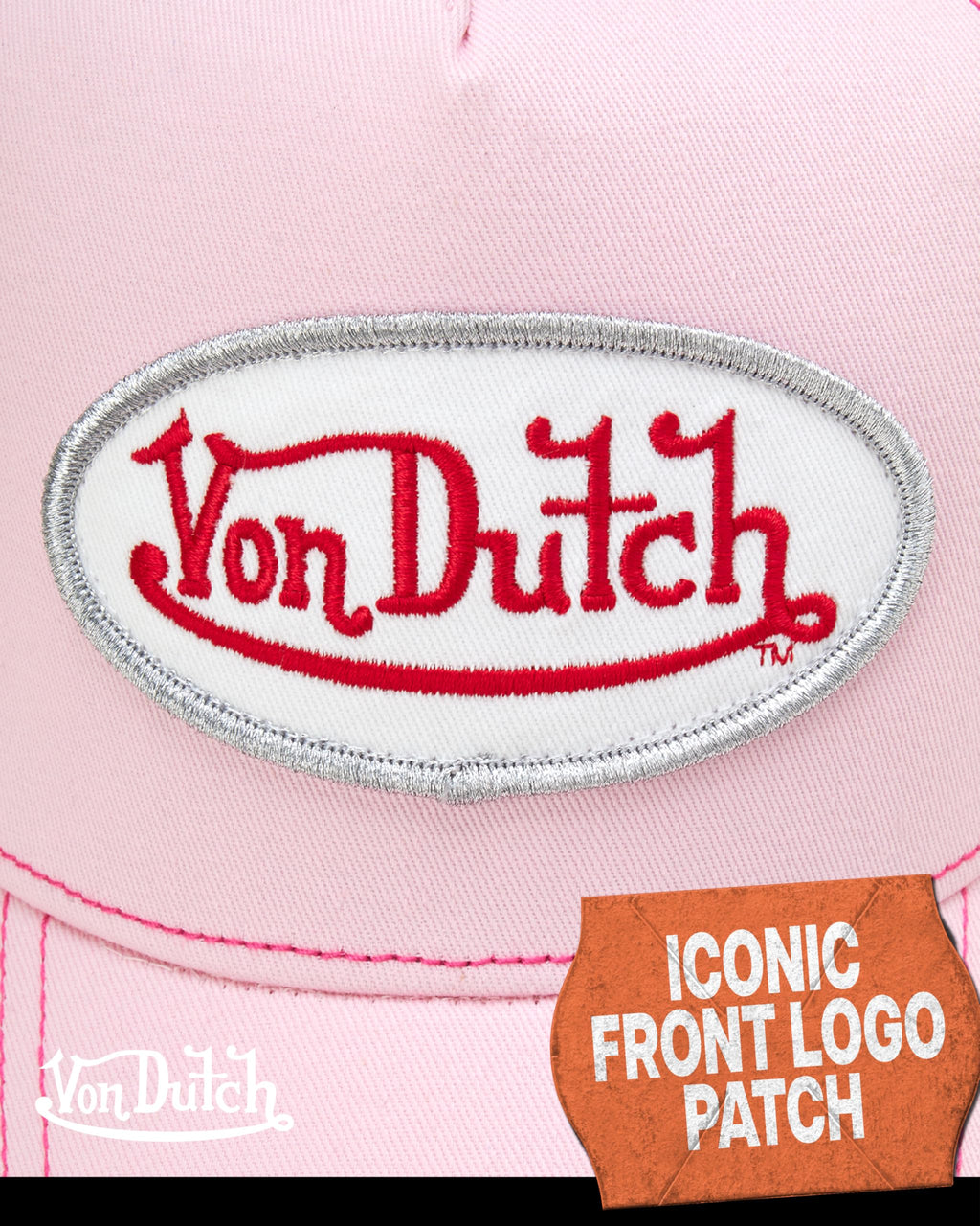 Von Dutch Unisex Trucker Hat - Curved Bill Mesh Back Retro Classic Colorblock Snapback Baseball Cap for Men and Women