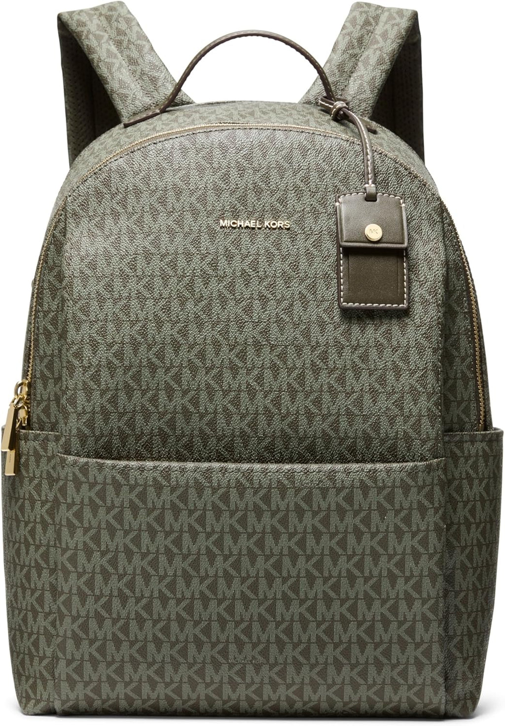 Michael Kors Sable Large Backpack, Gold-Tone Hardware/Tonal MK Signature Coated Twill/Ivy