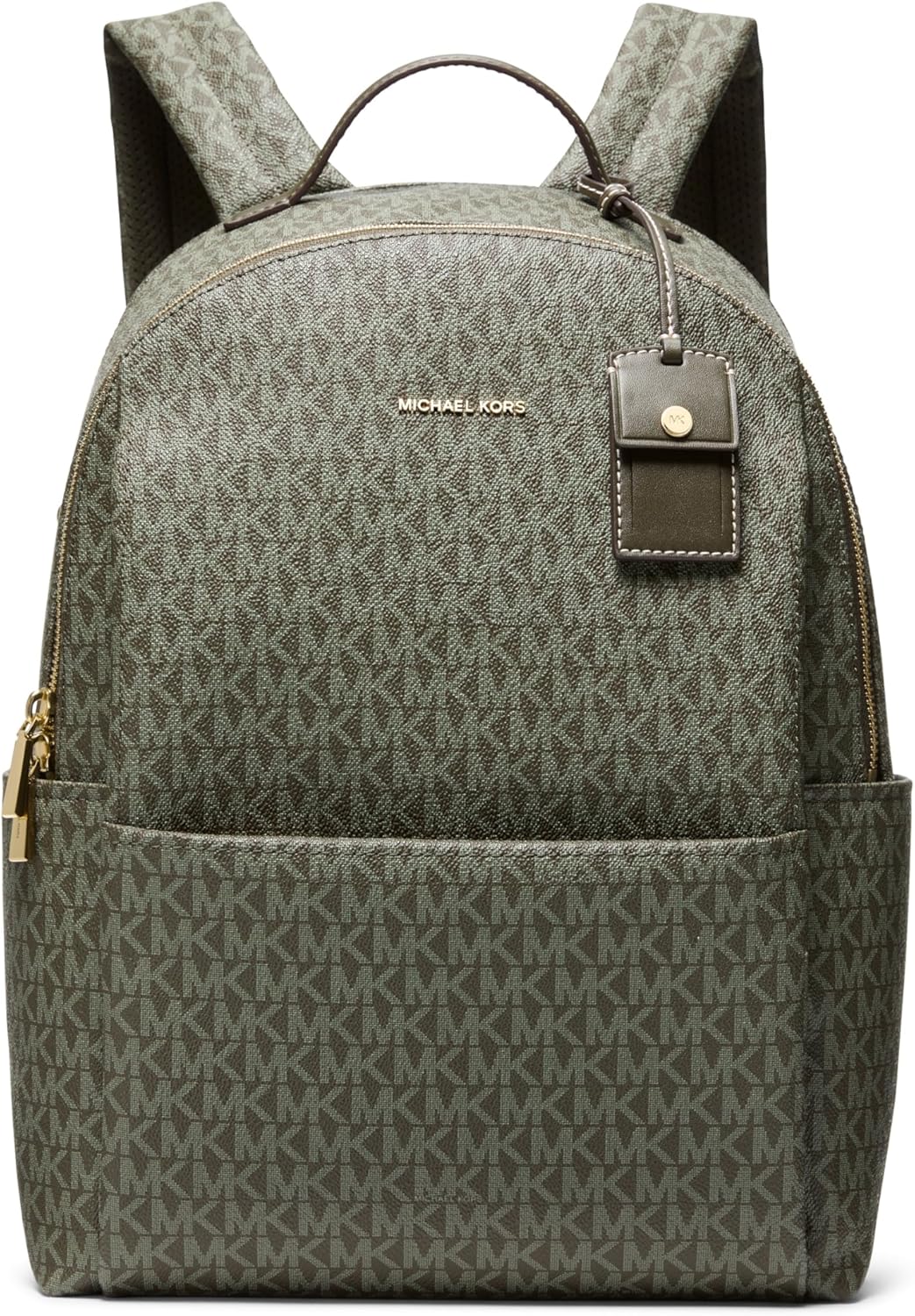 Michael Kors Sable Large Backpack, Gold-Tone Hardware/Tonal MK Signature Coated Twill/Ivy