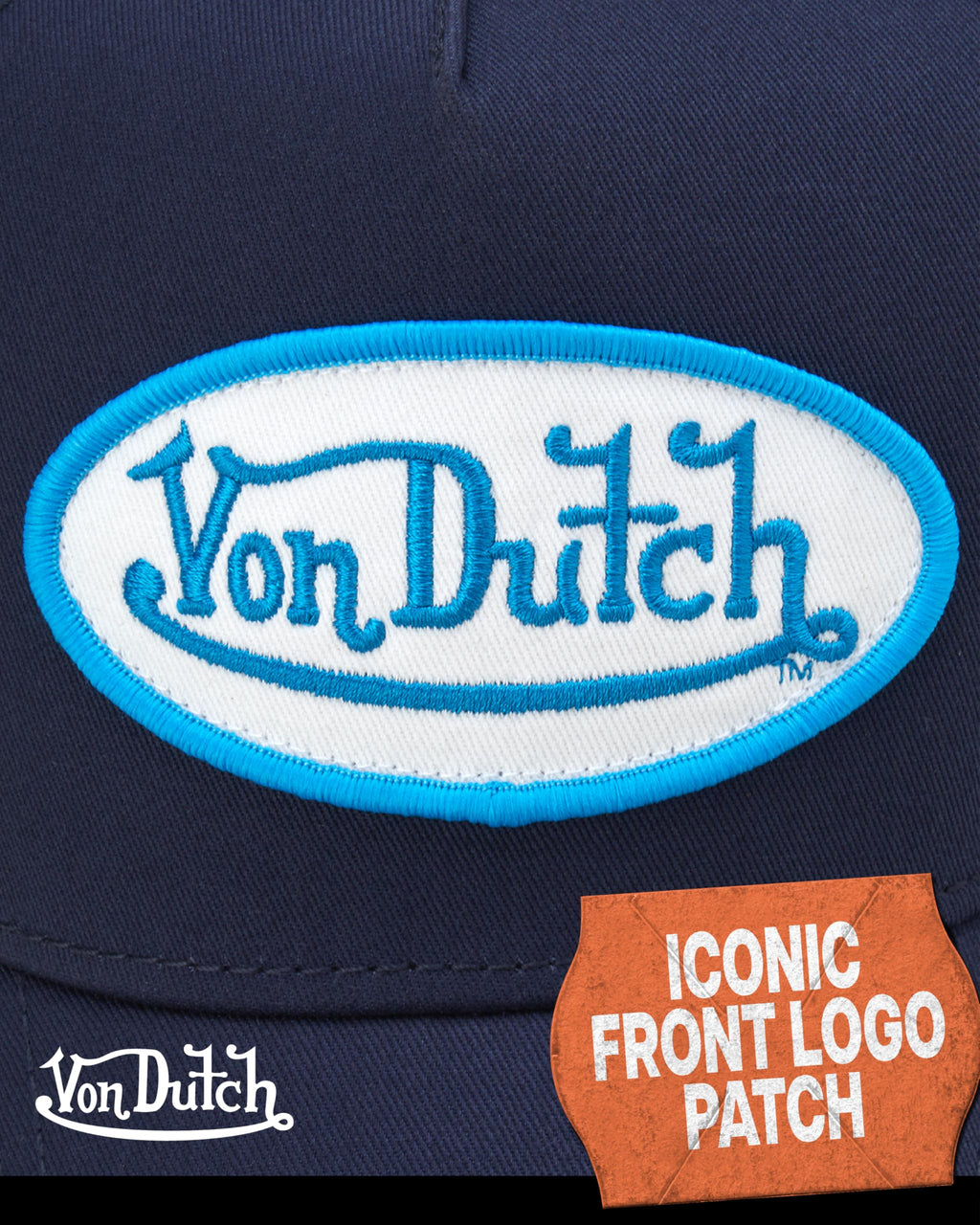 Von Dutch Unisex Trucker Hat - Curved Bill Mesh Back Retro Classic Colorblock Snapback Baseball Cap for Men and Women