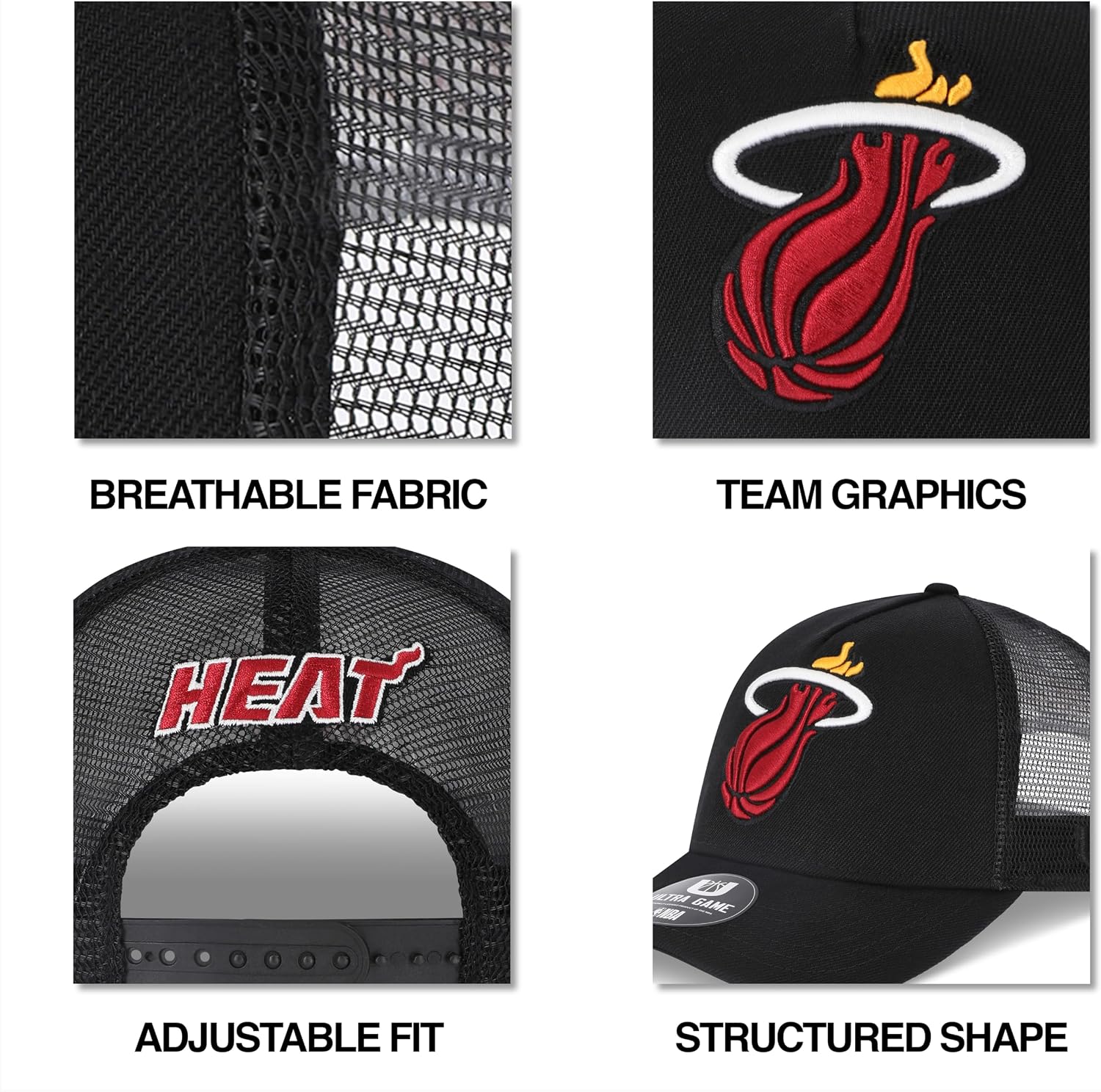 Ultra Game Men’s NBA Official Snap Back All Around The World Trucker Baseball Cap Hat