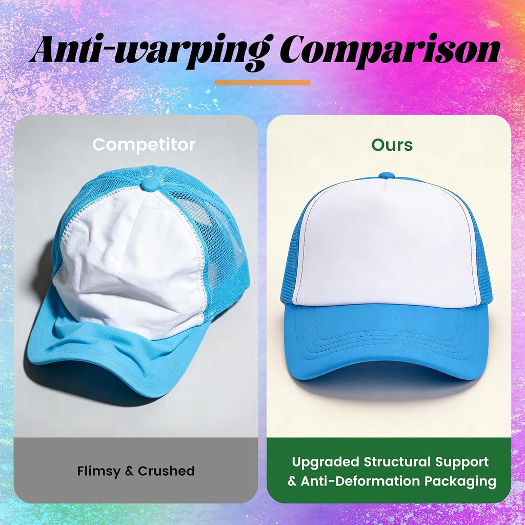 Joyclub 40 Pack Colorful Trucker Hats Bulk Adjustable Sublimation Hats Blank Snapback Mesh Baseball Cap for Man Women