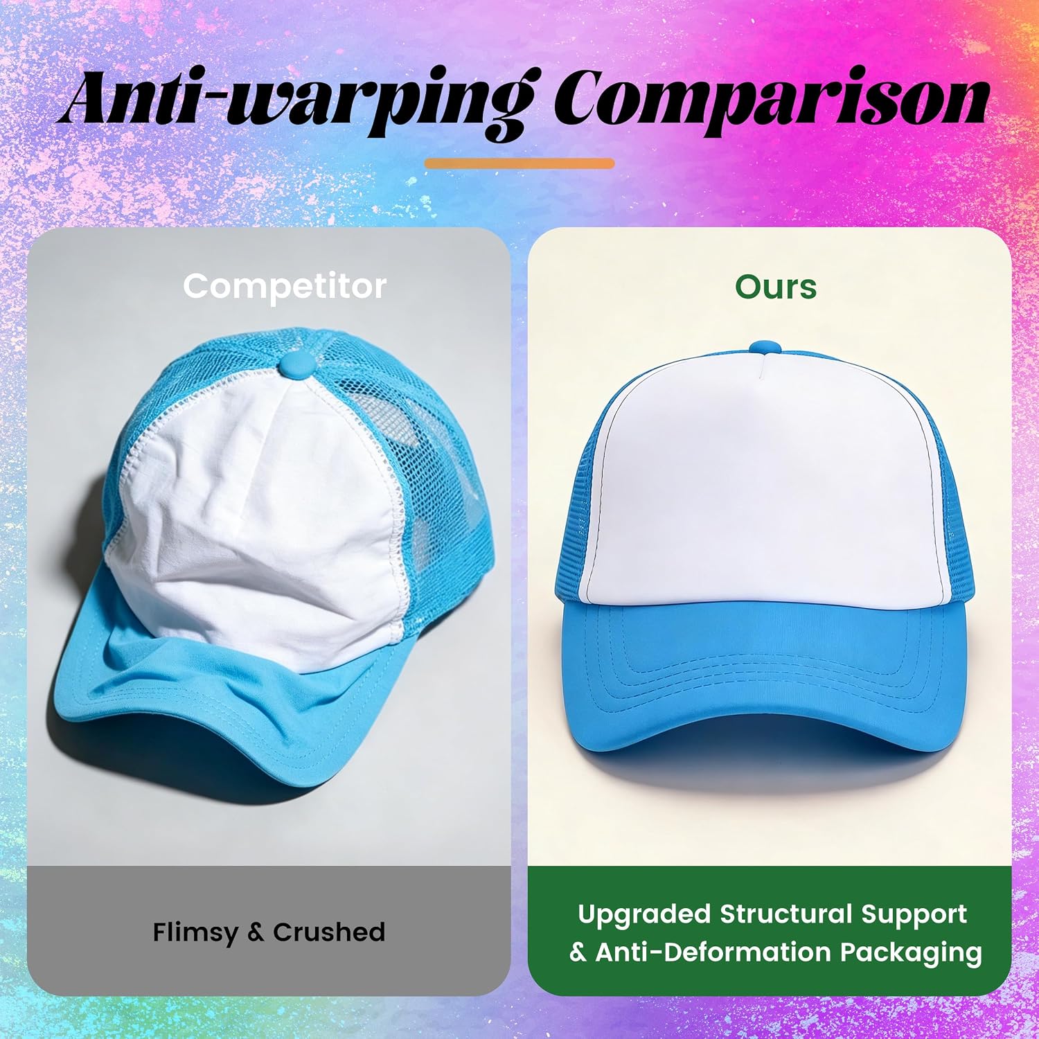 Joyclub 40 Pack Colorful Trucker Hats Bulk Adjustable Sublimation Hats Blank Snapback Mesh Baseball Cap for Man Women