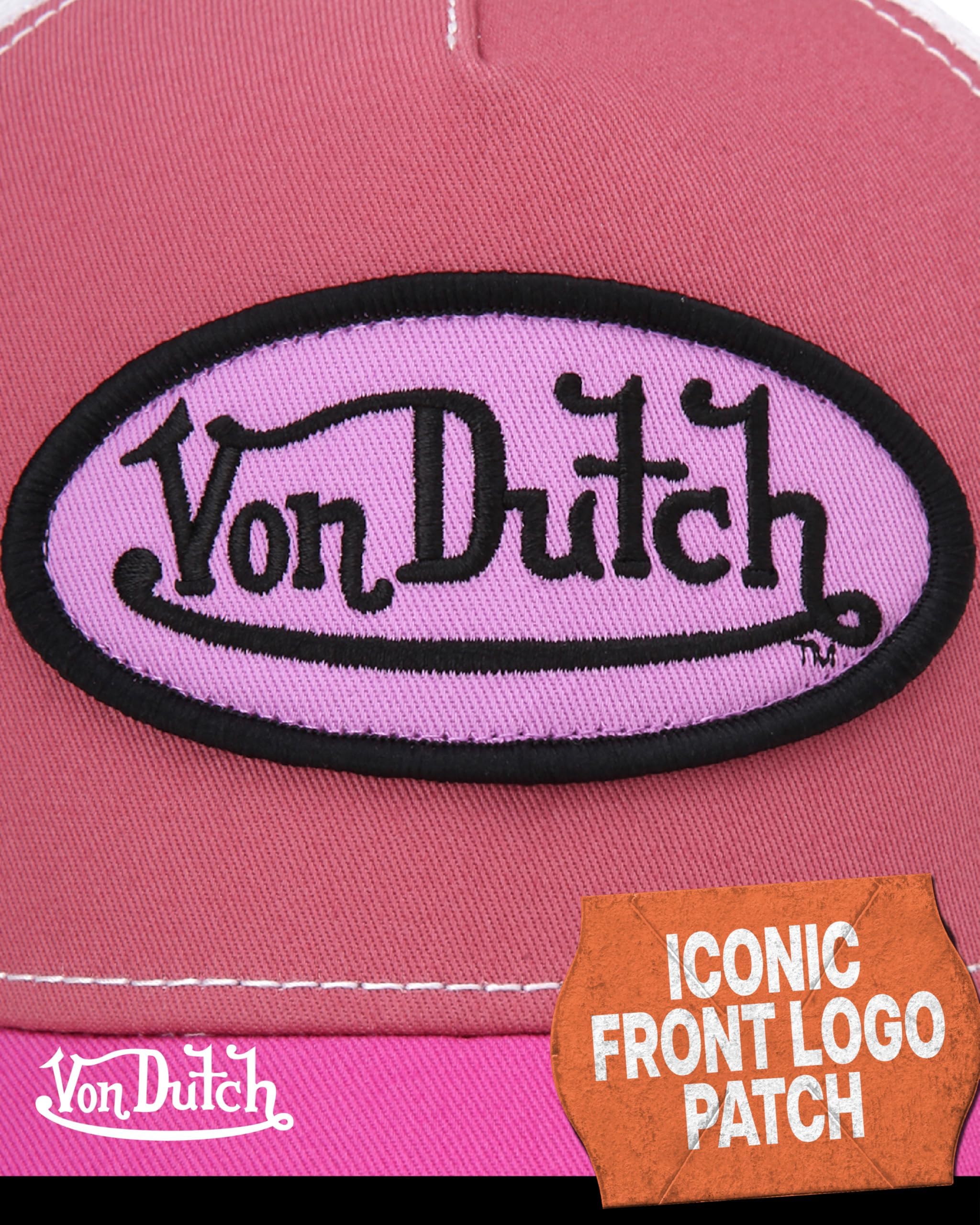 Von Dutch Unisex Trucker Hat - Curved Bill Mesh Back Retro Classic Colorblock Snapback Baseball Cap for Men and Women