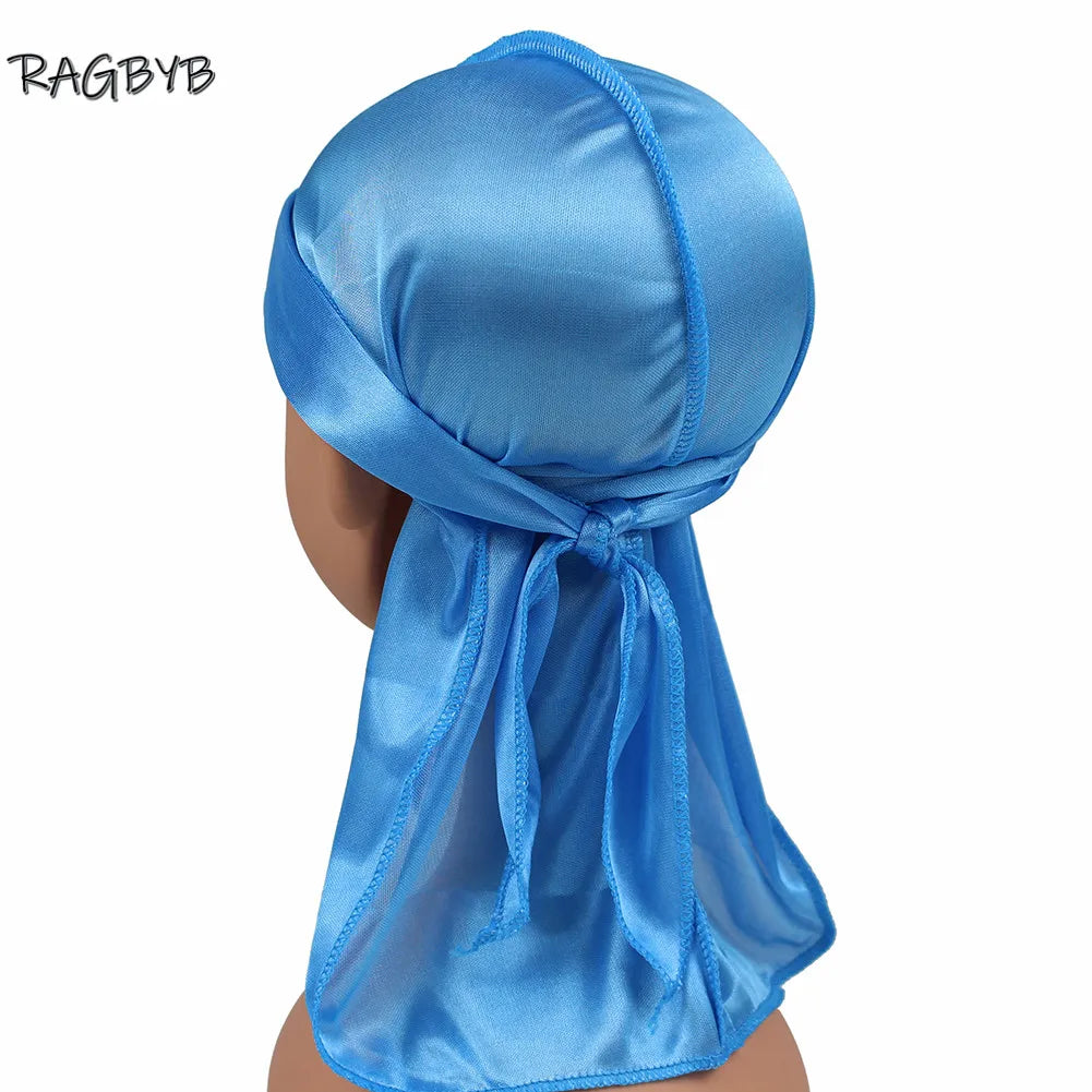 Kids Silk Durag Soft Hair Cover Protection Bandanas Child Silky Durags Boys Durag Wave Cap High Quality Children Durag