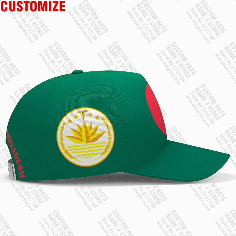 Bangladesh Baseball Caps Free Custom Made Name Number Team Logo Bd Hat Bgd Country Travel Bengali Nation Casquette Flag Headgear