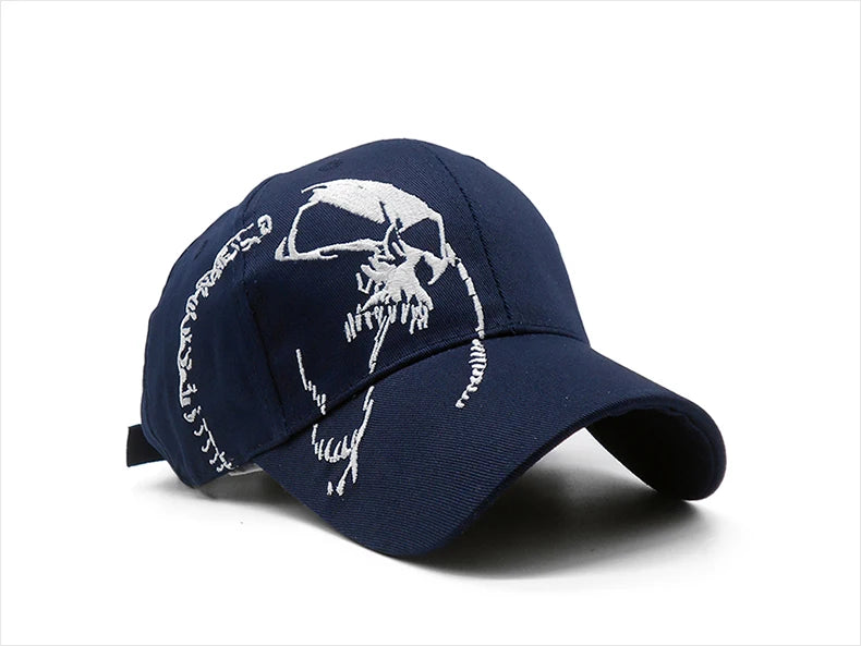 Embroidered Skull Cap For Men Cotton Sports Baseball Caps Fashion Black Pattern Women Snapback Army Male Cap Hip Hop Bone