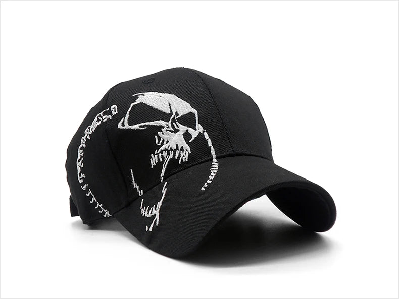 Embroidered Skull Cap For Men Cotton Sports Baseball Caps Fashion Black Pattern Women Snapback Army Male Cap Hip Hop Bone