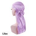 Satin Durag Turban Hat Wigs Durag Biker Headwrap Pirate Hat Cap For Men Hair Accessories Long Tail Straps Bandanas 1Pcs