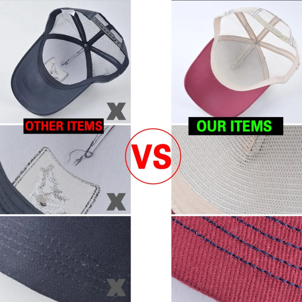 TQMSMY Men Summer Cotton Embroidery Animal Baseball Cap for Women Mesh Donkey Trucker Cap Hats For Men Gorras Casual Caps TDLV