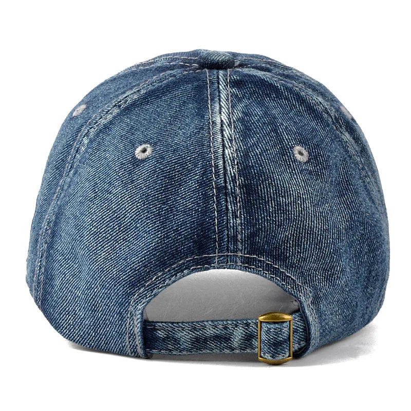 Unisex Solid  Denim Baseball Cap Blank Washed  Jean Hat Casquette Adjustable Snapback Hats Caps For Men And Women