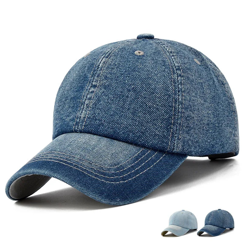 Unisex Solid  Denim Baseball Cap Blank Washed  Jean Hat Casquette Adjustable Snapback Hats Caps For Men And Women