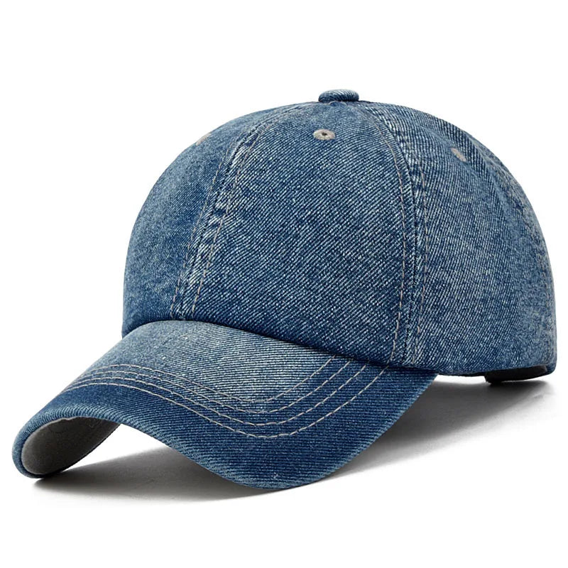 Unisex Solid  Denim Baseball Cap Blank Washed  Jean Hat Casquette Adjustable Snapback Hats Caps For Men And Women