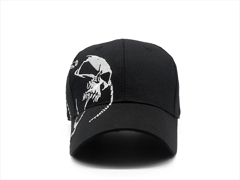 Embroidered Skull Cap For Men Cotton Sports Baseball Caps Fashion Black Pattern Women Snapback Army Male Cap Hip Hop Bone
