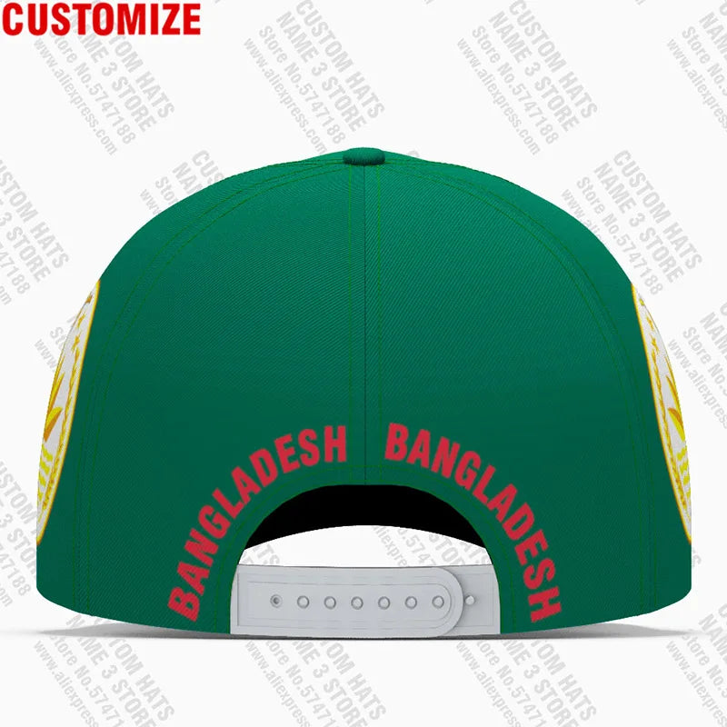 Bangladesh Baseball Caps Free Custom Made Name Number Team Logo Bd Hat Bgd Country Travel Bengali Nation Casquette Flag Headgear
