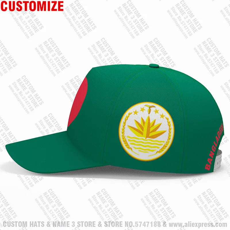 Bangladesh Baseball Caps Free Custom Made Name Number Team Logo Bd Hat Bgd Country Travel Bengali Nation Casquette Flag Headgear