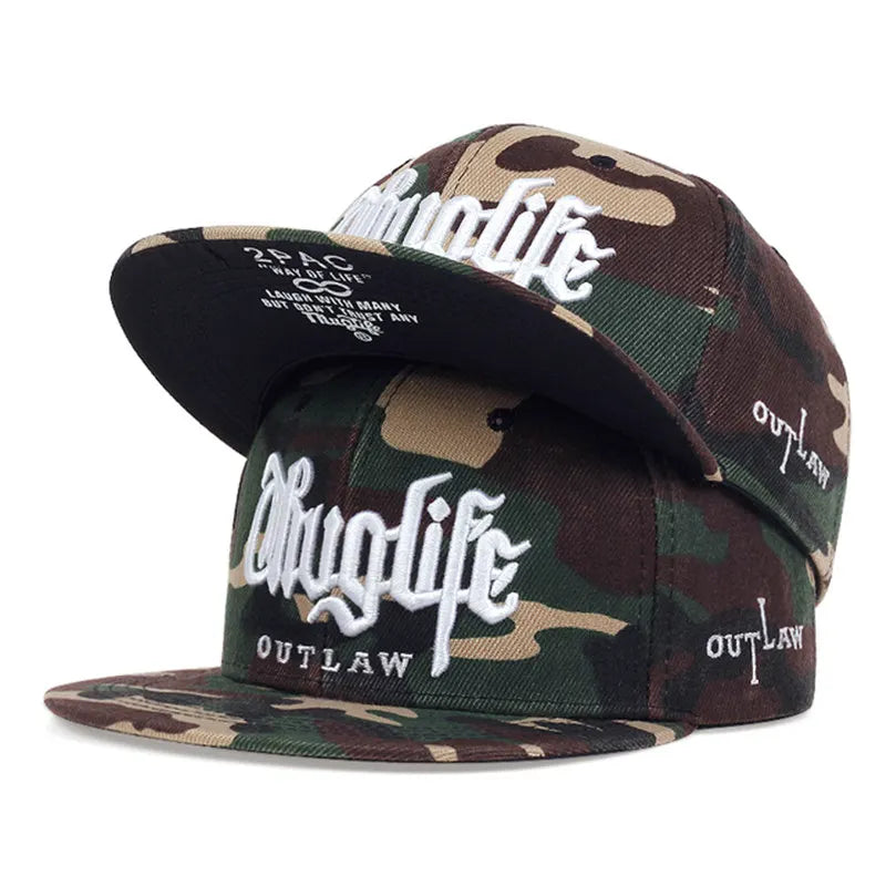 2025 Fashion Fastball CAP Thuglife Embroidery Hiphop Baseball Cap Snapback Hat Adult Outdoor Casual Sun Casual Bone Dropshipping