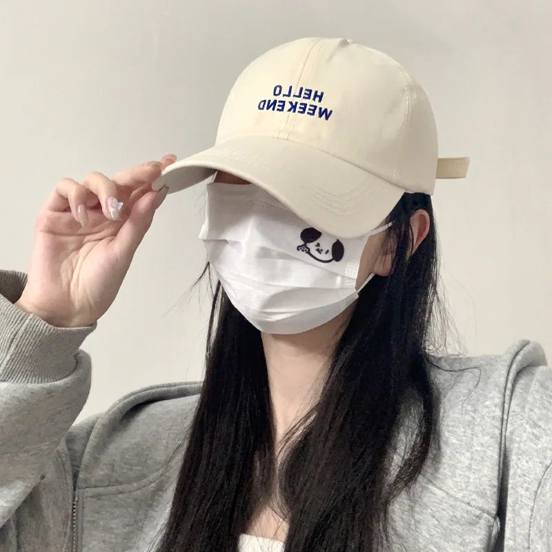 Women Baseball Cap Fashion Spring Summer Oversized Embroidered Letters Curved Brim Daily Wear Outdoor Sports For Big Head