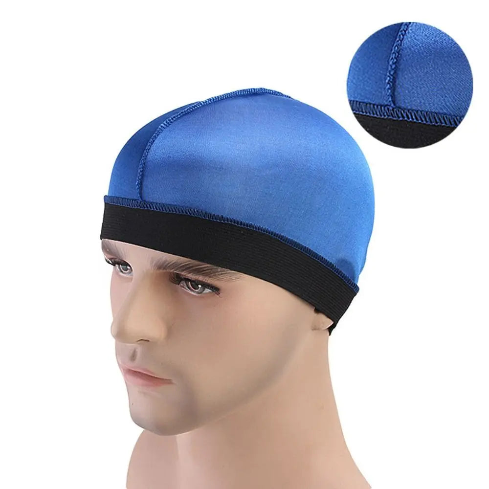 1PC Men Multicolo Durag Hat Wave Caps Head Wrap Solid Color Elastic Breathable Beanie Headwrap Bonnet Durag Cap For Male