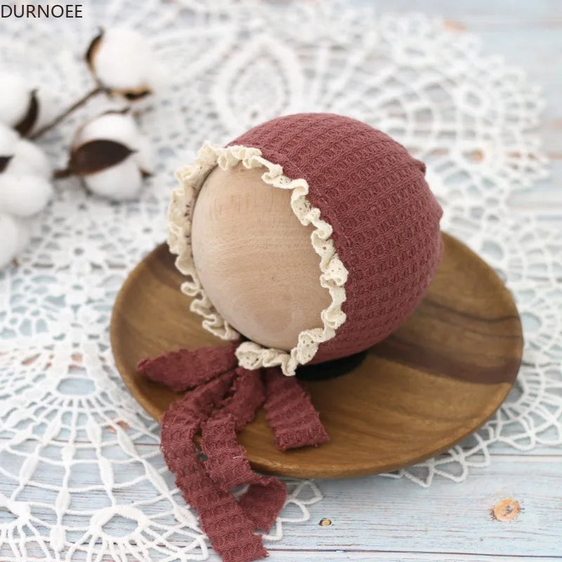 Newborn Bonnet  Lace Hat Newborn Photography Props Accessories Bebe Photo Shoot Caps
