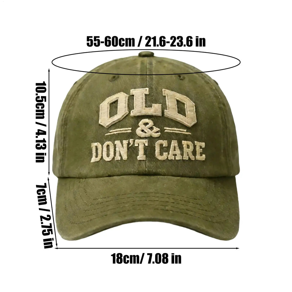 Baseball Caps Letter OLD Dont Care Embroidery Retro Washed Cotton Baseball Cap For Men Women Snapbacks Outdoor Sport Sun Hat
