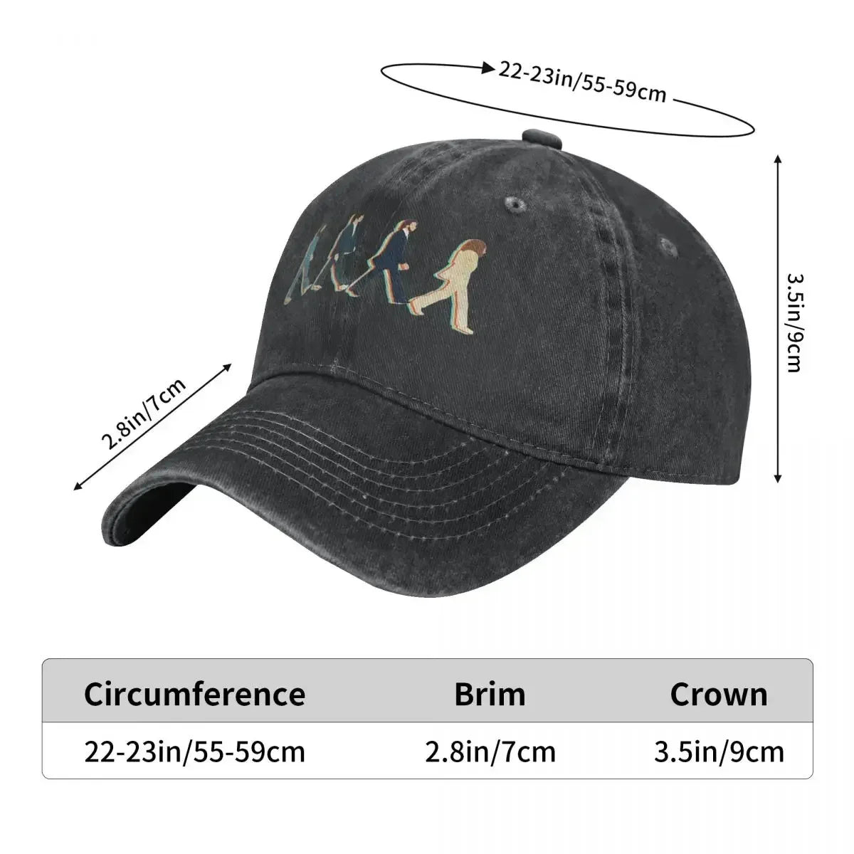 Casual Road Music The Beatle Baseball Caps Unisex Style Distressed Denim Headwear Outdoor Travel Adjustable Fit Hats Cap