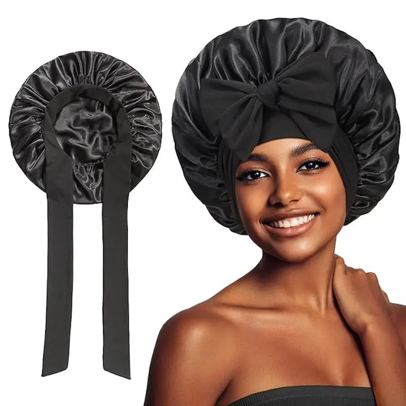New Bonnet Sleep Cap Hair Band For Women Ladies Coffon Black Night Cap Hair Care Bonnet Nightcap Fashion Nightcap
