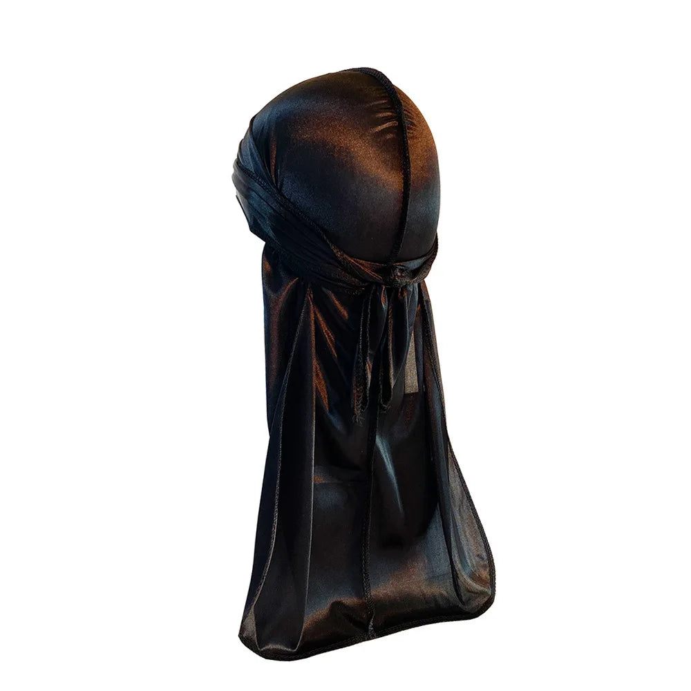Unisex Long Silky Durag Pirate Hat Durag Chemo Caps Skull Hat Turban Men Women Bandana Chemo Cap Headwrap Hiphap Head Wrap
