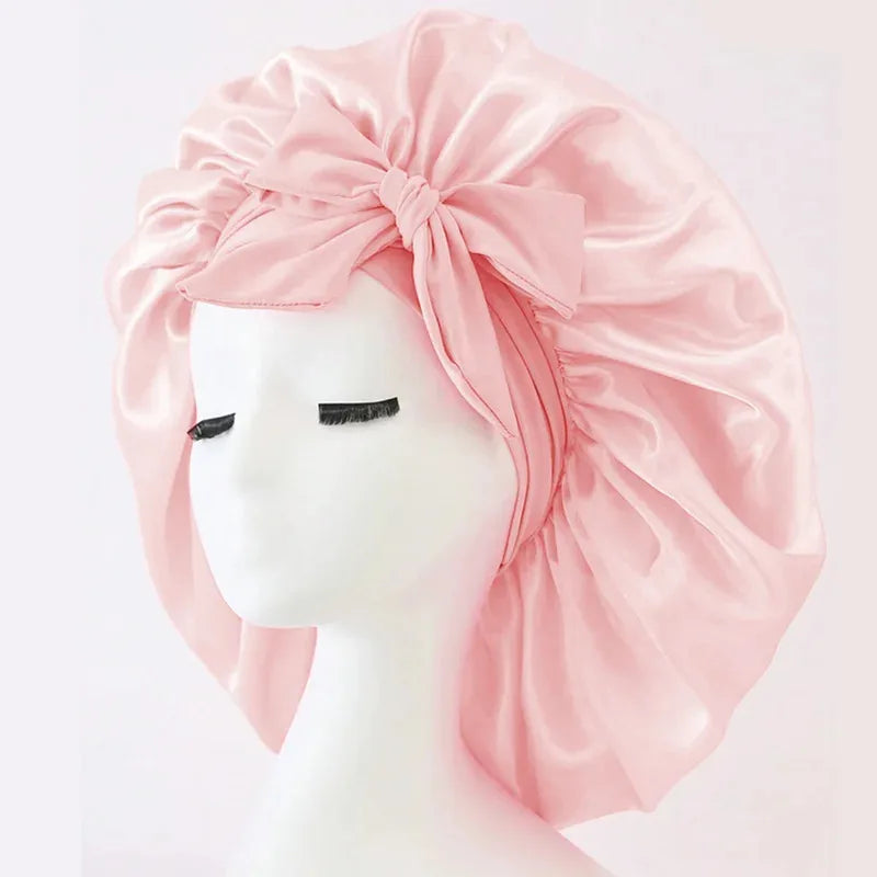 Satin bonnet silk bonnet adjustable bonne for sleeping hair bonnet with tie band bonnets for Women Men