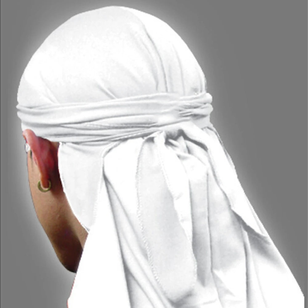 Spandex King S Durag Hat Durags Bandanna Turban Wigs Men Silky Durag Headwear Headband Black/White Hair Accessories