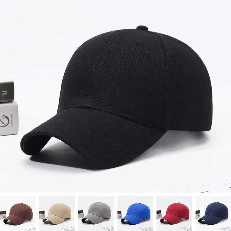 Black Cap Solid Color Baseball Cap Snapback Caps Casquette Hats Fitted Casual Gorras Hip Hop Dad Hats For Men Women Unisex