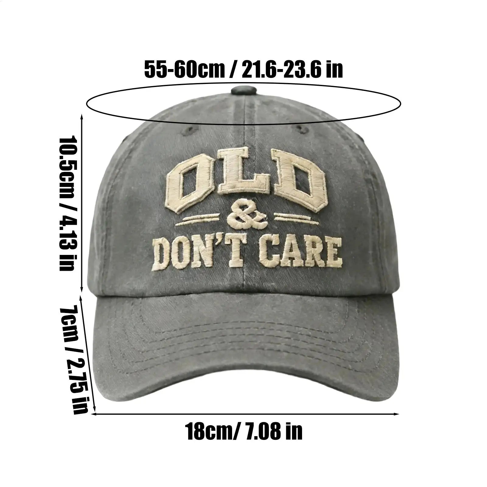 Baseball Caps Letter OLD Dont Care Embroidery Retro Washed Cotton Baseball Cap For Men Women Snapbacks Outdoor Sport Sun Hat