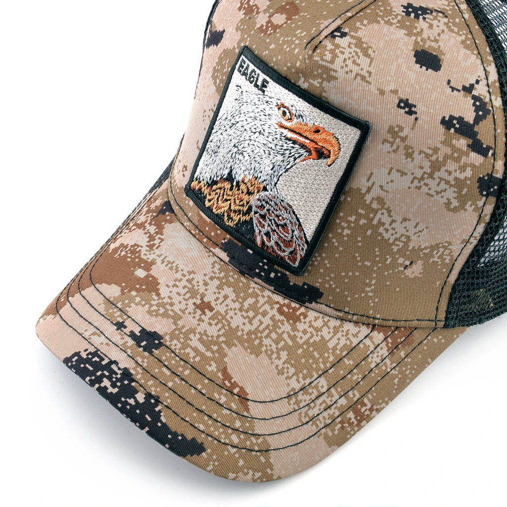 Fashion Trucker Caps With Embroidery Goat Patch Four Seasons Snapback Baseball Cap For Men Women Adjustable Visor Hat