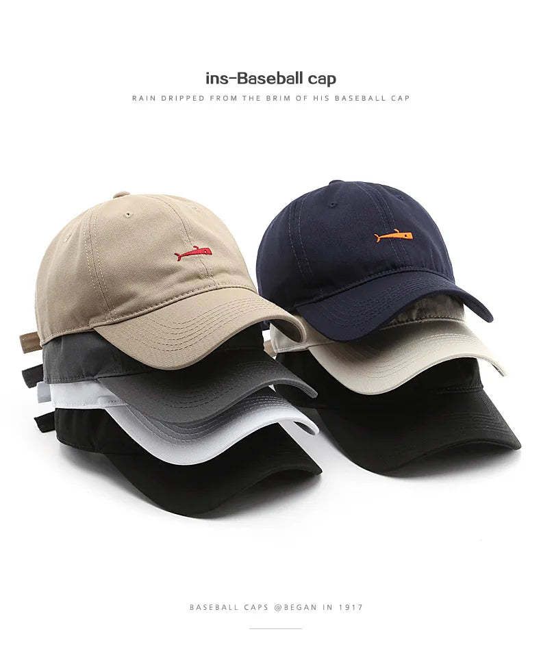 Retro Snapback Hat | Unisex Baseball Cap with Fish Embroidery | Lightweight Summer Visor | Adjustable Dad Hat for Men & Women‌