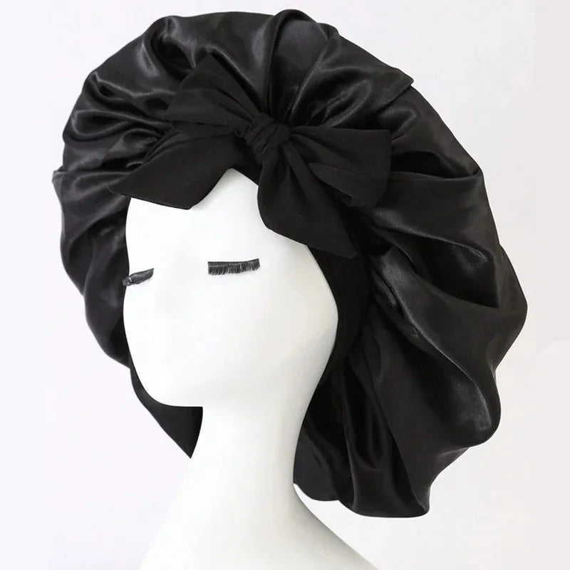 Satin bonnet silk bonnet adjustable bonne for sleeping hair bonnet with tie band bonnets for Women Men