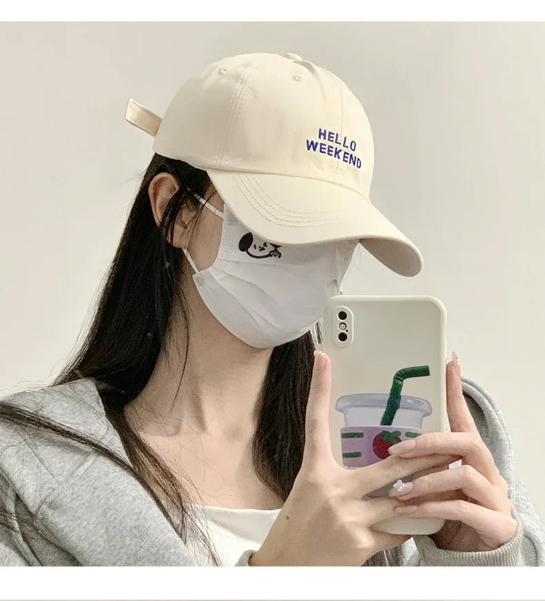 Women Baseball Cap Fashion Spring Summer Oversized Embroidered Letters Curved Brim Daily Wear Outdoor Sports For Big Head