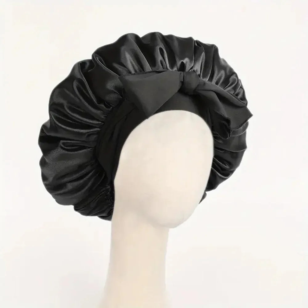 Satin bonnet silk bonnet adjustable bonne for sleeping hair bonnet with tie band bonnets for Women Men