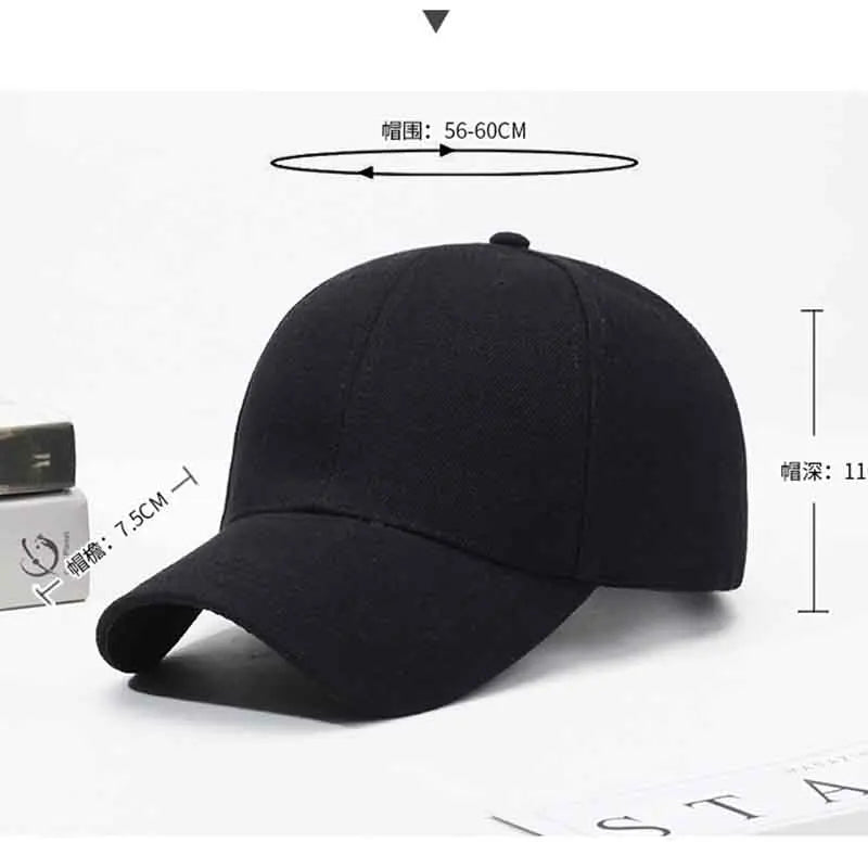 Black Cap Solid Color Baseball Cap Snapback Caps Casquette Hats Fitted Casual Gorras Hip Hop Dad Hats For Men Women Unisex